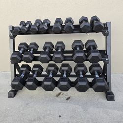 HEX Rubber Dumbbells Set 5-50lb (550Lb Total Weight) BRAND NEW IN THE BOXES 