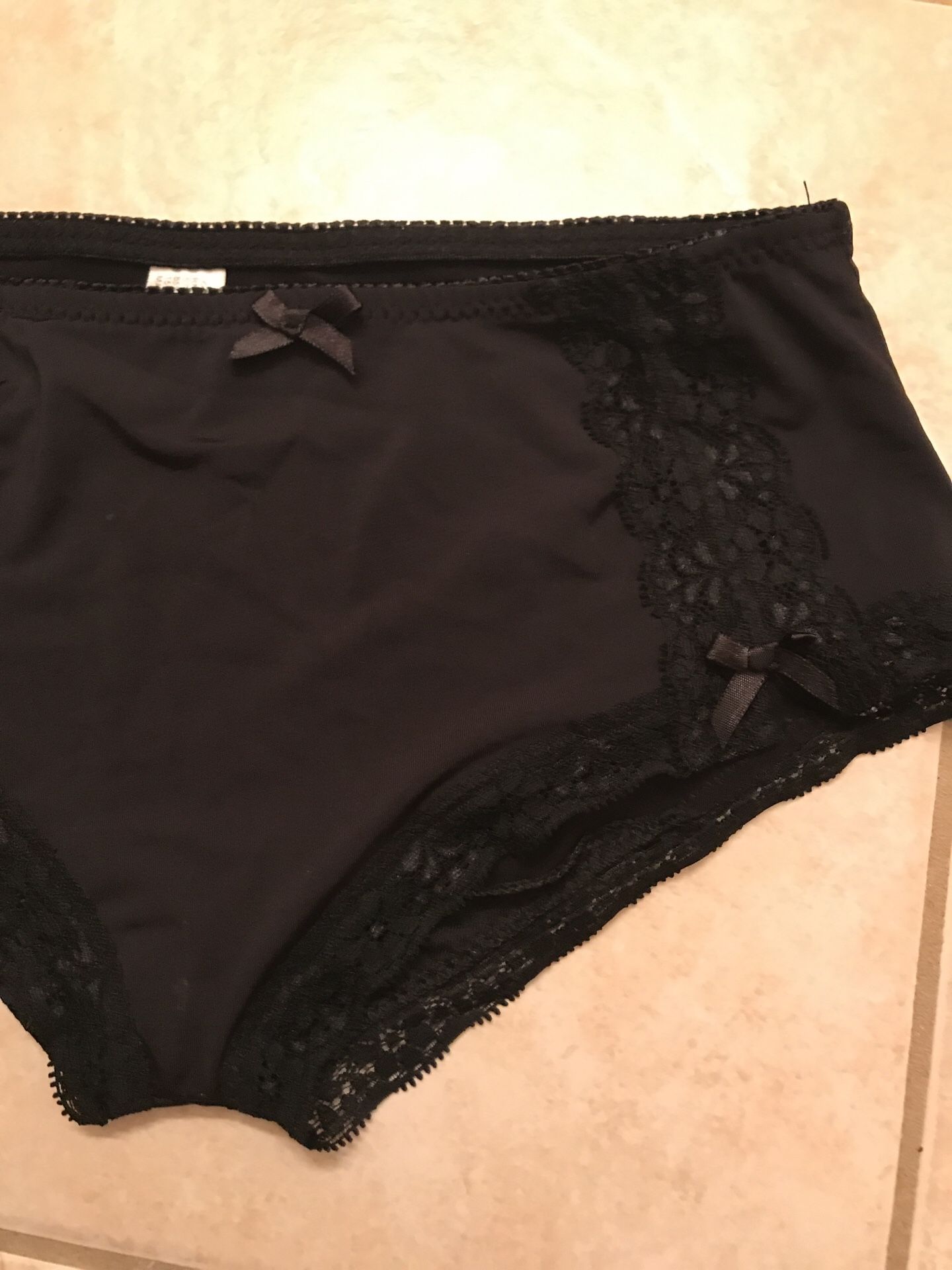Black silk booty short panties/ underwear