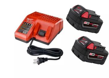 Milwaukee 2 Pack 5.0 Battery Kit   With Charger 