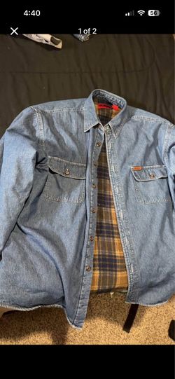 Wolverine Boots and gear fleece lined denim jacket