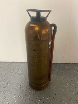 Rare Quick Aid Brass/ Copper Fire Extinguisher