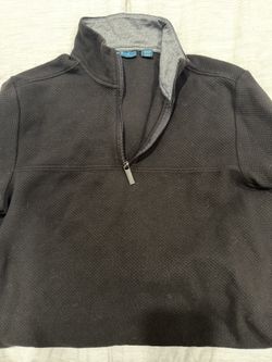 Perry Ellis Quarter-Zip Pullover – Black – Size Medium (Tailored Fit)