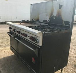 4 burner wolf stove with griddle double oven