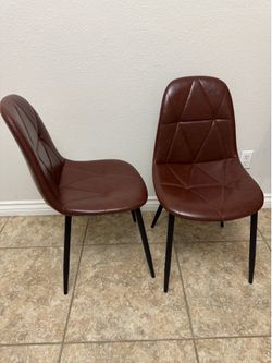Set of 6, PU leather dining chair Armless Accent Chairs