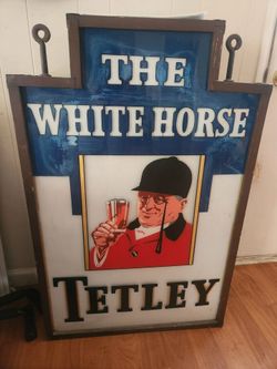 Vintage Tetley advertisement bar outdoor sign