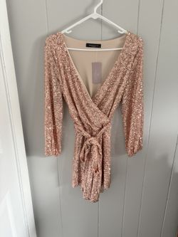 Rose Gold Sequin Romper (Size XS) - Maverick The Collection Boutique