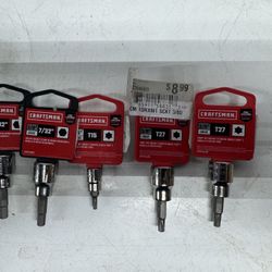 (5) Craftsman 3/8” Drive Torx Sockets. $20 Takes All 5. Must Pick Up