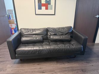 MOVING SALE!! Black Leather Sofa / Couch – Must Go ASAP