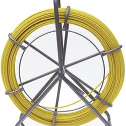 425ft Durable Fiberglass Fish Tape - 1/4'' Diameter, Cable Puller Duct Rodder Fishtape Wire Puller, Cable Running Rod with Brake, Ideal for Telecom, E