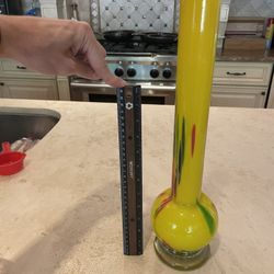 Large Yellow Hand-Blown Glass Vase - Not A Smoking Device