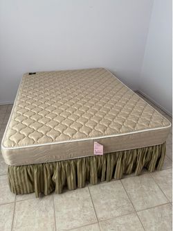 Serta Queen mattress with box spring and frame
