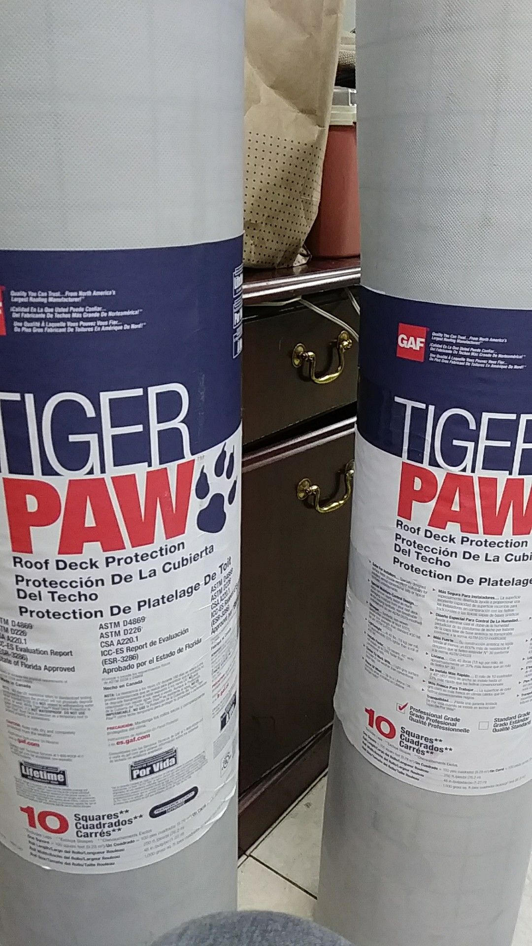 Roof deck protection GAF Tiger paw synthetic felt 10 SQUARES