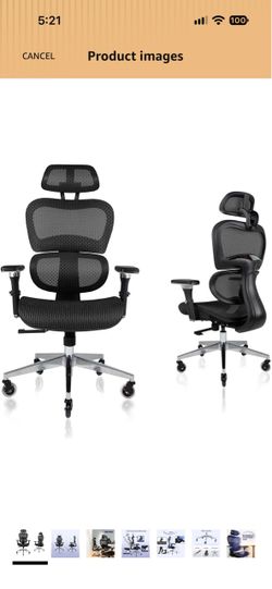 Ergonomic Office Chair Mesh Lumbar Support, head support and Armrests