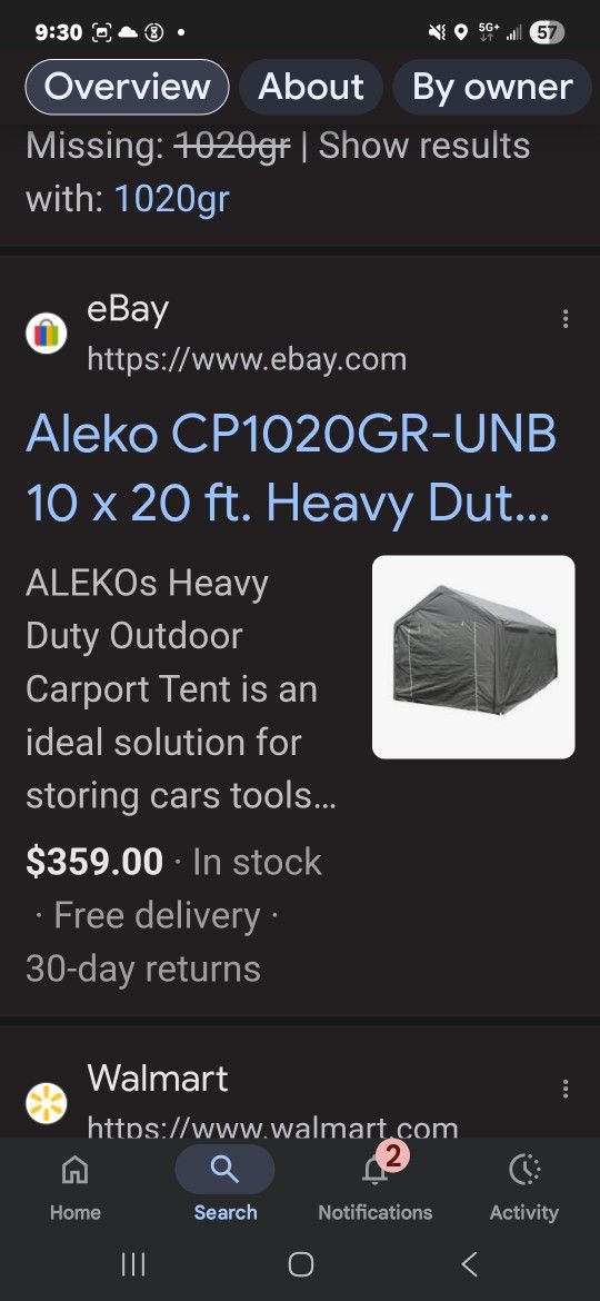 10x20 Heavy Duty Carport Canooy