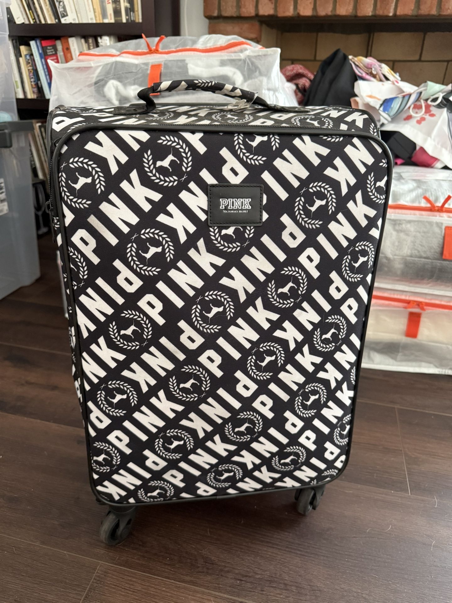 Victoria’s Secret PINK Black And White Carry On Luggage