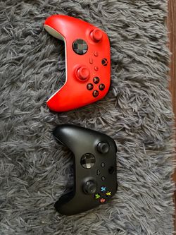 Xbox Wireless Controllers – Red and Black (x2)