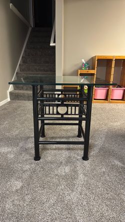 Metal and glass side table