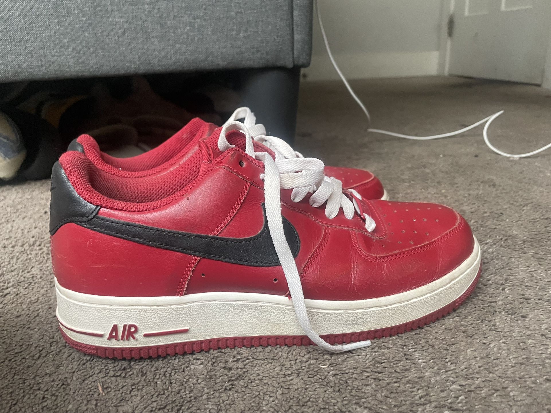 Nike Air Force 1 '07 'Gym Red' Red Black Size8 315115-(contact info removed)