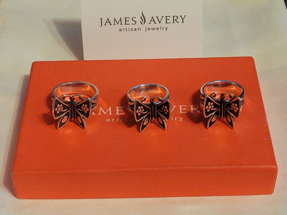 James Avery Butterfly Rings Size#9 And # 6 $140 Each
