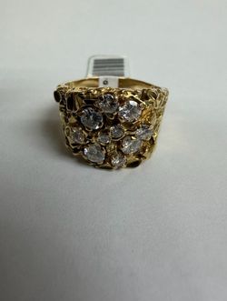 14K Nugget Diamond Ring size 10.5