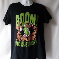 Rick and Morty pickle Rick men's black short sleeve graphic t-shirt size L 