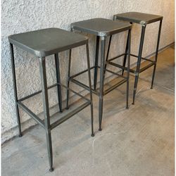 3 Metal Barstools 