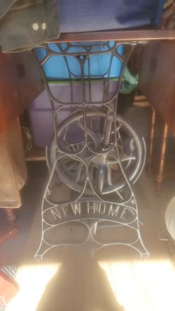 Antique new home  cast iron sewing machine base