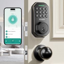 Keyless Entry Door Lock with Handle, App Control Door Locks for Front Door, Auto Lock Keypad Door Lock with Handle, Smart Door Lock for Home Hotel Bed