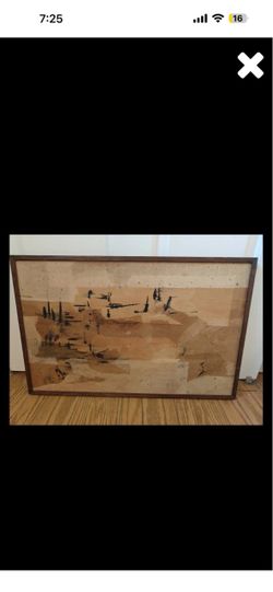 26” x 17” mid-century modern (MCM) Textured Abstract Art