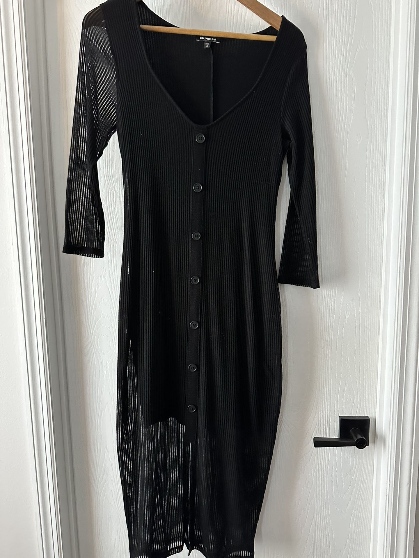 Express Brand Black color Sheer Lined Dress Medium