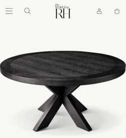 Restoration Hardware Round Black Wood Dining Table
