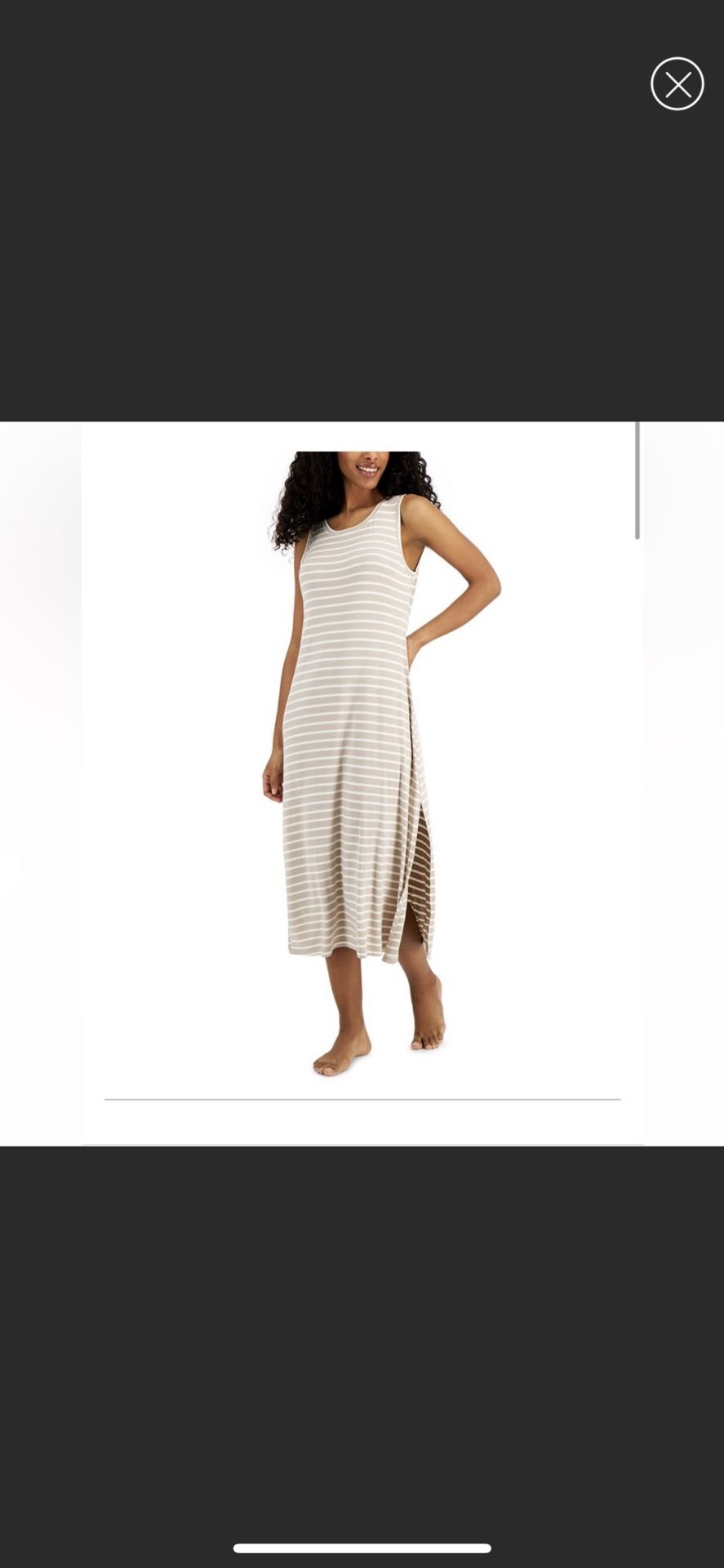Alfani Women's Sleeveless Crewneck Nightgown/Large/nwt