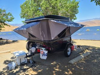 Camping trailer with Smittybilt roof top tent