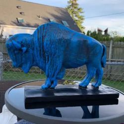 The Old Blue Buffalo Statue