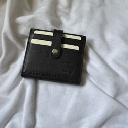 Leather Card Holder Wallet With Money Clip