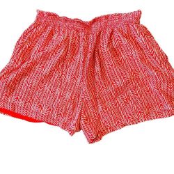Knox Rose Red and White Printed Pull-On Shorts Size M