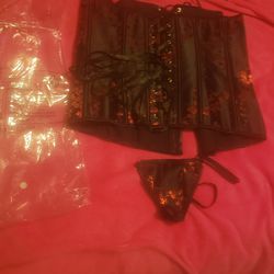 Gorgeous Corset And Thong Set. Size L-2XL. New