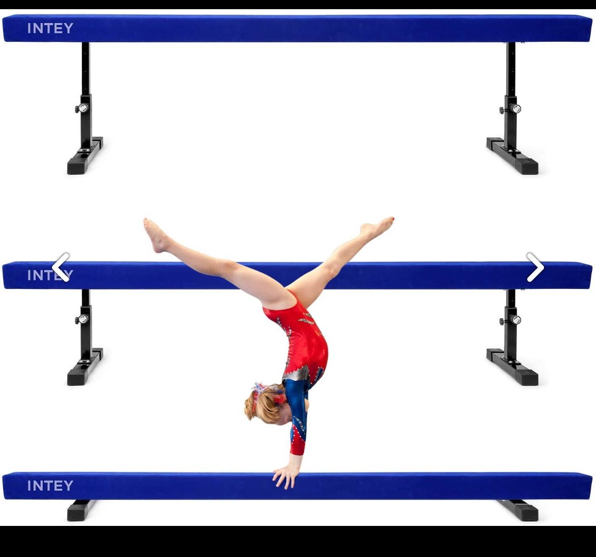 INTEY Adjustable Balance Beam, Gymnastic Practice Training Equipment for Home Use, 2 Patterns and 5 Adjustable Height Level for Kids and Adults
