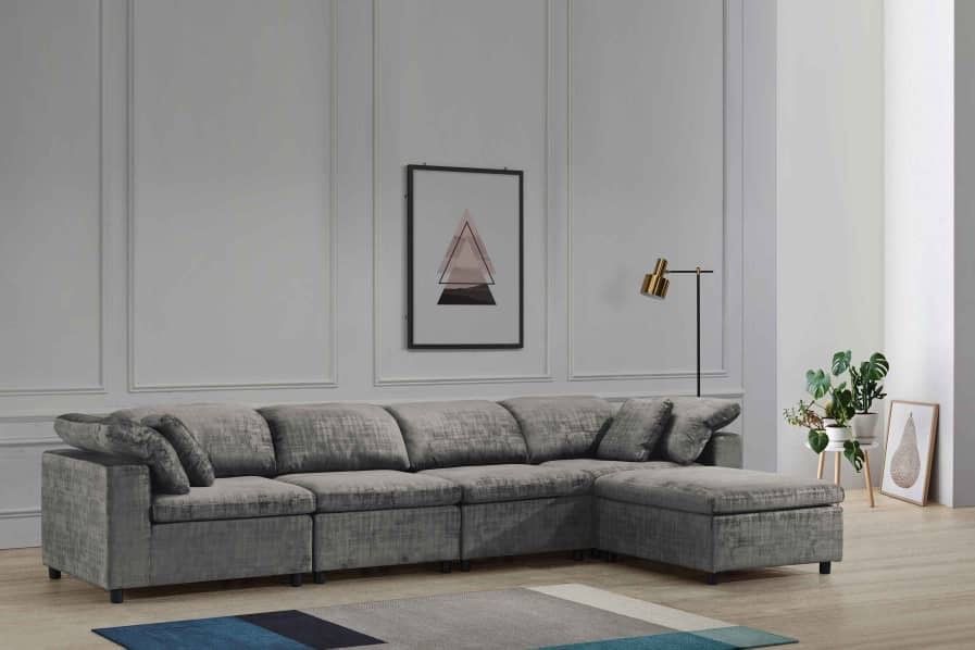 GREY MICROFIBER MODULAR SECTIONAL!!! JUST $10 DOWN AND 90 DAYS NO INTEREST!!!