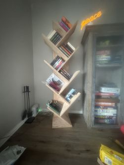 Handmade Tree Leaf Bookshelf