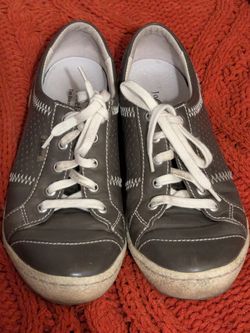 Josef Seibel Caspian Gray Leather Fashion Sneakers Womens Size Eu 36 US 6