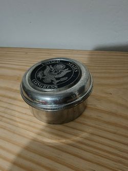 VINTAGE PEWTER JEWELRY BOX 3"×1.6" - M01