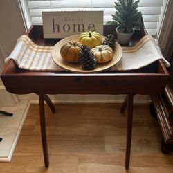 Pier 1 solid wood Serving Tray Table Folding Table Mahogany Side Table