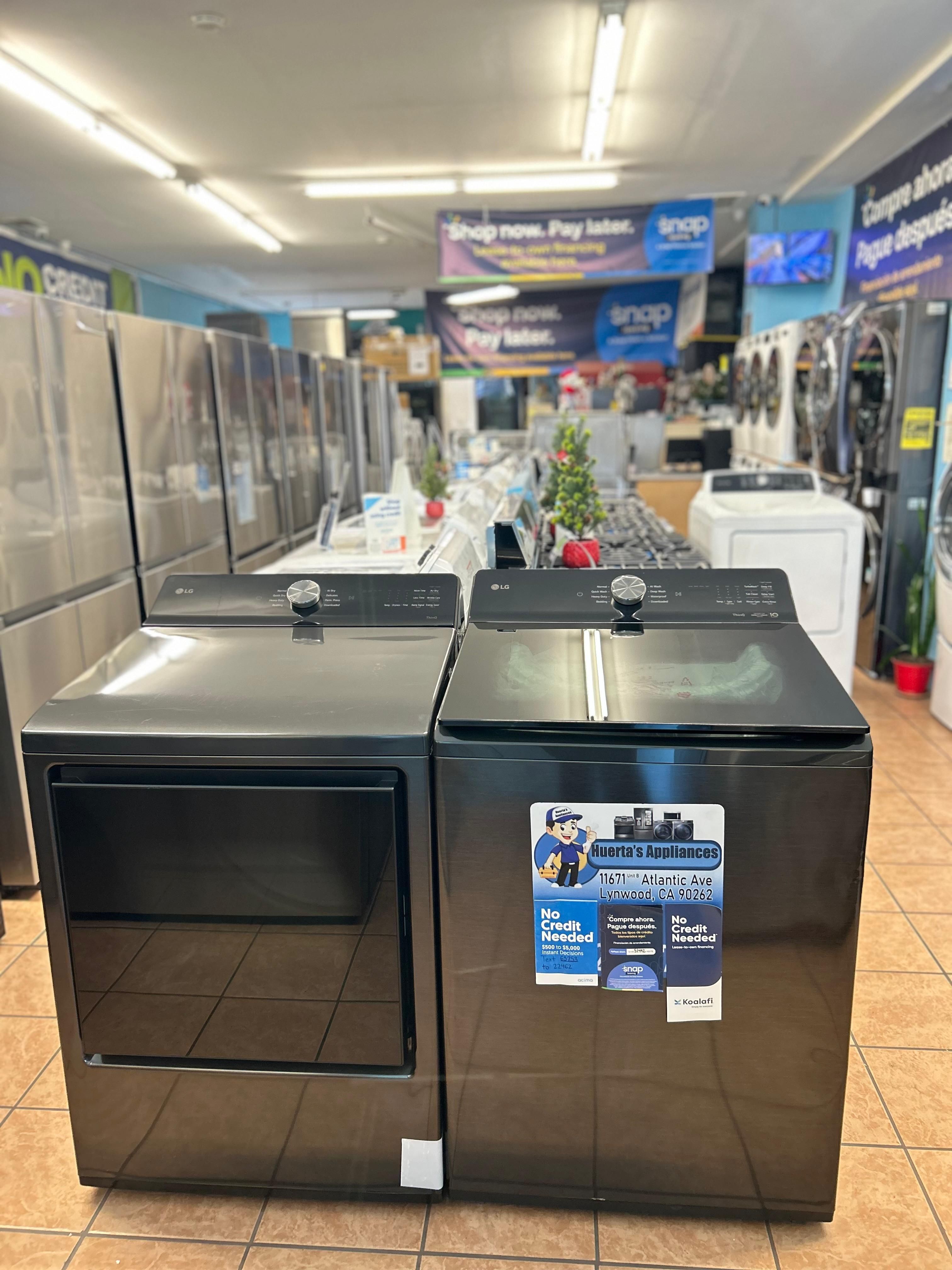 LG 5.5 Cu Ft Washer And Gas Dryer Top Load Set