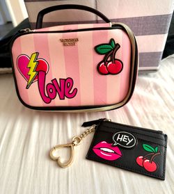 Victoria’s Secret make up bag/ID card holder keychain