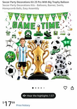 New soccer party decorations