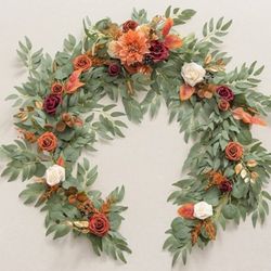 Ling's Moment Terracotta Flower Garland - 6FT Eucalyptus & Rose -