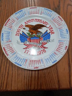 200th Anniversary Year Bicentennial Callender Plate