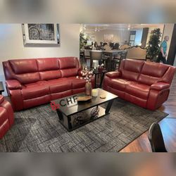 2 Pc Reclining Sofa And Loveseat Set 