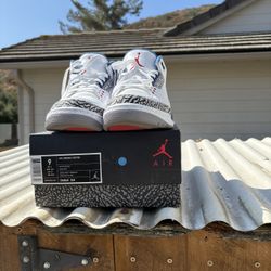 Air Jordan 3 Retro White/ True Blue Men's Size 9